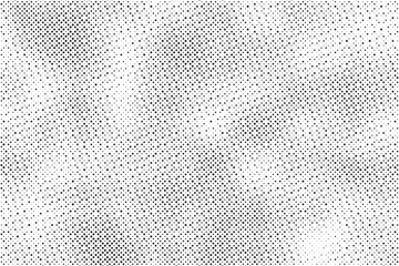 Poster - Grunge halftone gradient background. Faded grit noise texture. White and black sand wallpaper. Retro pixelated backdrop. Anime or manga style comic overlay. Vector graphic design textured template	