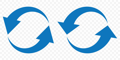 Leinwandbilder - circle arrow icon set. Blue circular arrow icon, refresh, reload arrow icon symbol sign. Blue Reload vector icon set. repeat vector. restart or reset sign. Repeat cycle symbol. Blue rotation arrows.