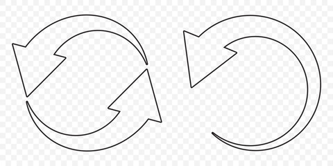 Poster - Repeat reload arrow icon outline illustration vector symbol in Stroke on Transparent Background. EPS 10.