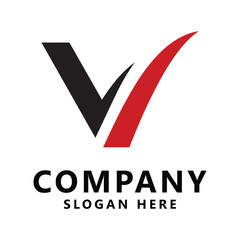 Poster - Letter v simple template logo