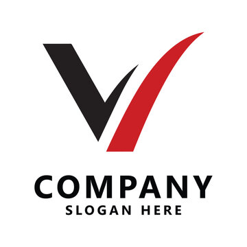 Letter v simple template logo
