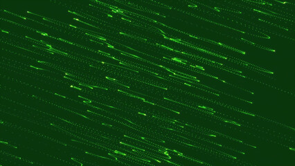 Poster - Green Abstract Background with Dotted Lines Suggesting Motion and Data Streams in Digital Space This image