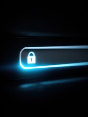 Aufkleber - Browser bar displays a glowing lock icon, signifying a secure connection, emphasizing the importance of online privacy and safety in digital interactions.