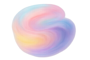 Poster - Swirling pastel colors create an abstract shape, perfect for adding a touch of softness and fantasy to any design project with its transparent background