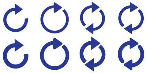 Poster - rotation icon collection, circle arrow icon. refresh icon, reload icon. circular arrow icon vector i