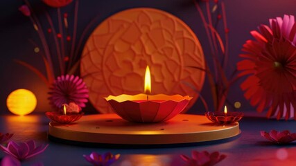 Aufkleber - A lit candle sits on top of a wooden plate, perfect for adding ambiance to any setting