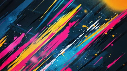Aufkleber - A vibrant and playful image of colorful paint splatters on a black background, perfect for illustrations, design concepts or art inspiration