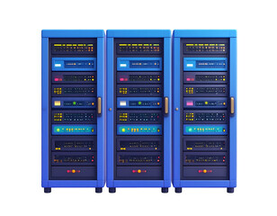 blue servers 3d illustration