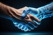 © Stock Shop - Human and robot hand shake together