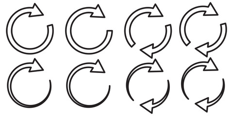 Poster - circle arrow icon set. circular arrow icon, refresh, reload, rotation. green recycle vector icon sym