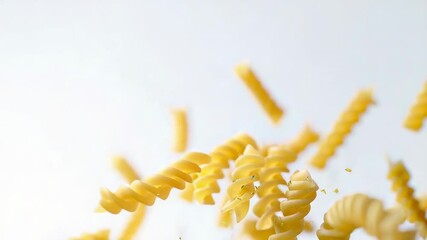Poster - A messy situation! This image shows a bunch of pasta flying through the air