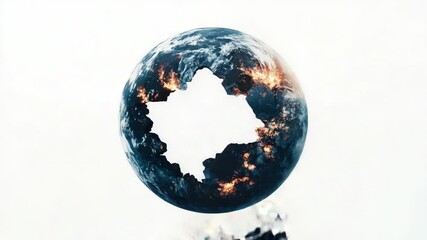 Aufkleber - A planet ablaze with intense fire and heat, possibly a natural disaster or an alien environment