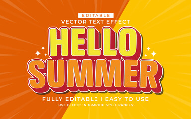 Poster - 3d editable summer text effect typography style template