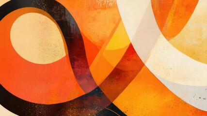 Aufkleber - A vibrant artwork featuring orange, white, and black hues