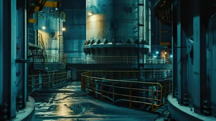 Aufkleber - Industrial setting with many pipes and equipment