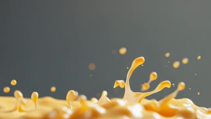 Poster - A close-up shot of an orange with a splash of liquid on the top