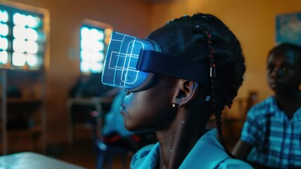 Poster - Student learning with virtual reality technology in educational setting, useful for e-learning and online courses