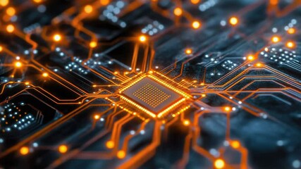 Poster - High-tech electronic components and wires on a circuit board
