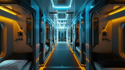 Poster - A train car with two beds inside, suitable for transportation or storage