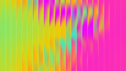 Poster - Y2K neon glass gradient background with abstract color and neon blur texture. Vector graphic poster with vibrant hologram prism glow. Ribbed fluted effect enhances futuristic flair.