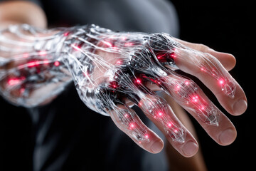 Poster - Innovative robotic hand showcasing advanced technology and design for human integration