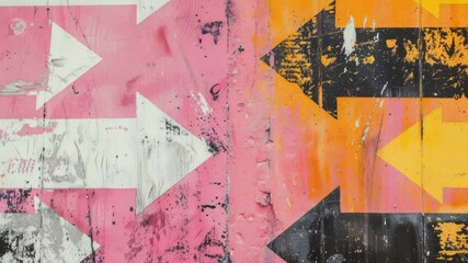 Aufkleber - A close-up shot of arrows on a wall, great for use in creative projects