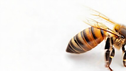 Aufkleber - A close-up of a bee sitting on a white surface