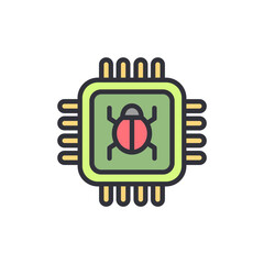 Poster - Computer Chip With Bug Symbolizing Software Glitches And Errors