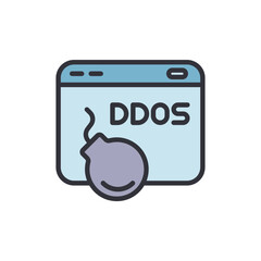 Poster - Concept Illustration Of Ddos Attack Showing A Bomb Near Webpage