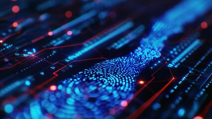 Poster - A person's finger touches the fingerprint scanner on a computer screen