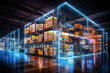 © MstRokea - Exceptional Futuristic digital warehouse using augmented reality background