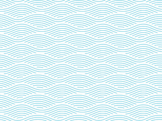 Seamless pattern with blue waves