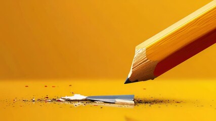 Poster - A close-up shot of a pencil point hitting a piece of paper, highlighting the sharpness and precision