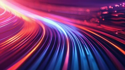 Poster - A blurred image of a vibrant light trail with colorful streaks, suitable for background or abstract use