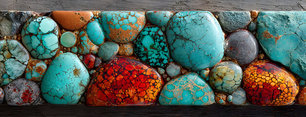 Poster - Turquoise, Orange 
