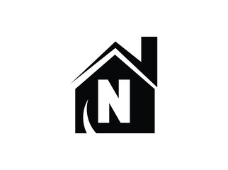 Poster - A full collection of monogram logos featuring letters A to Z integrated into a bold, black house silhouette. Perfect for real estate agencies, home builders, architecture firms, and property 011