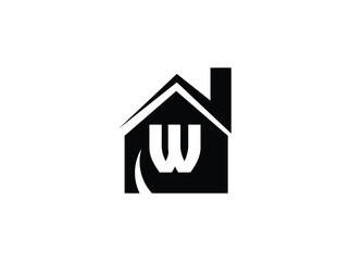 Poster - A full collection of monogram logos featuring letters A to Z integrated into a bold, black house silhouette. Perfect for real estate agencies, home builders, architecture firms, and property 001