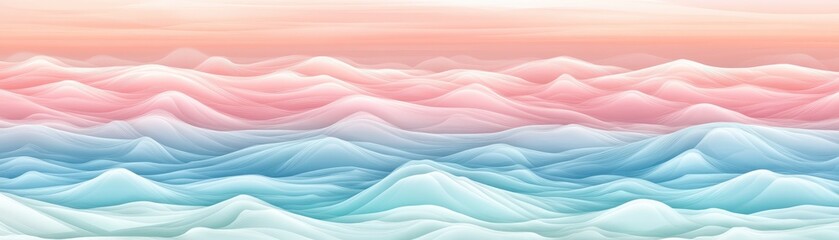 Leinwandbilder - Dreamy pink sky with abstract waves, a serene and ethereal background image