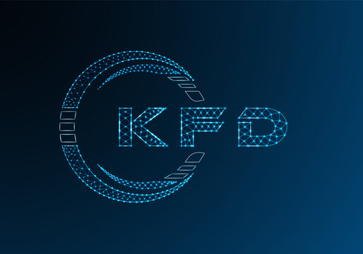KFD low poly letter logo vector design. KFD lower poly logo design. Low poly logo.