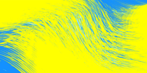 Aufkleber - Minimal geometric background. blue elements yellow fluid gradient. Dynamic shapes composition. Eps10 vector