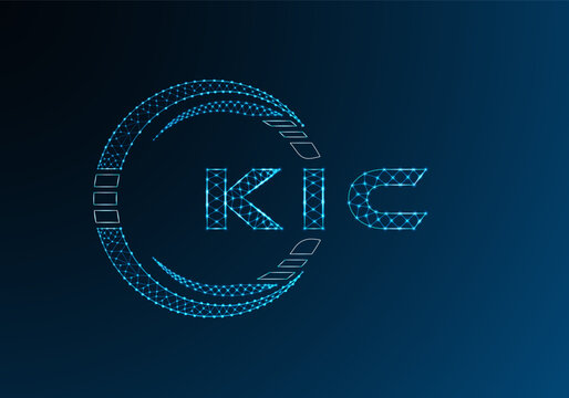 KIC low poly letter logo vector design. KIC lower poly logo design. Low poly logo.