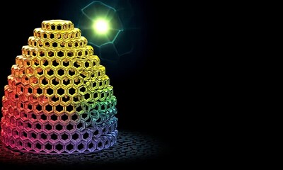Poster - Abstract honeycomb structure with gradient colors