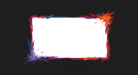 Poster - Splash Frame: A dynamic rectangular frame bursts with vibrant color, perfect for showcasing text, images, or design elements, providing a modern and eye-catching visual impact.