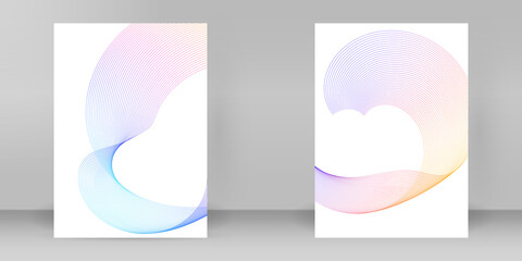 Fototapete - Easy editable vector spiral, wave lines. design brochure A4 format advertising, jpg new product newsletters, technology graphics, report firm, event party Business templates multipurpose presentation.