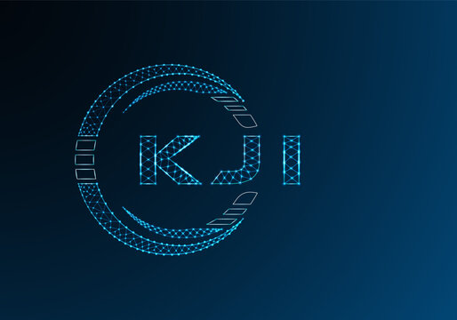 KJI low poly letter logo vector design. KJI lower poly logo design. Low poly logo.
