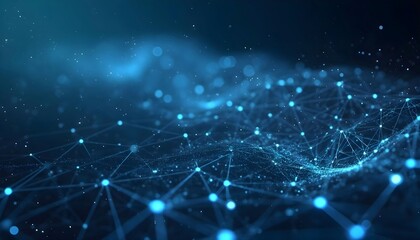 Aufkleber - Blue network connection technology abstract background for digital future