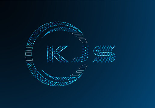 KJS low poly letter logo vector design. KJS lower poly logo design. Low poly logo.
