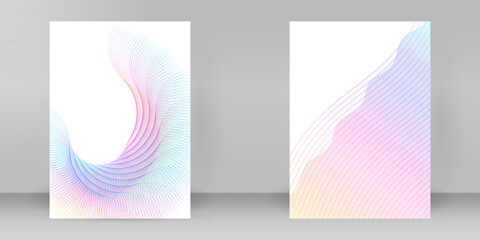 Poster - Easy editable waves lines. design brochure A4 format advertising, for new product newsletters, technology graphics, report firm, event party jpg Business templates for multipurpose presentation