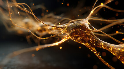 Poster - Neural Pathways: Delve into the intricate world of the mind with a mesmerizing visualization of neural pathways, glowing against a dark backdrop.