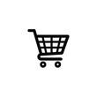 © Engineer Jahid - Black Shopping Cart Icon with Wheels and Grid Design on White Background
